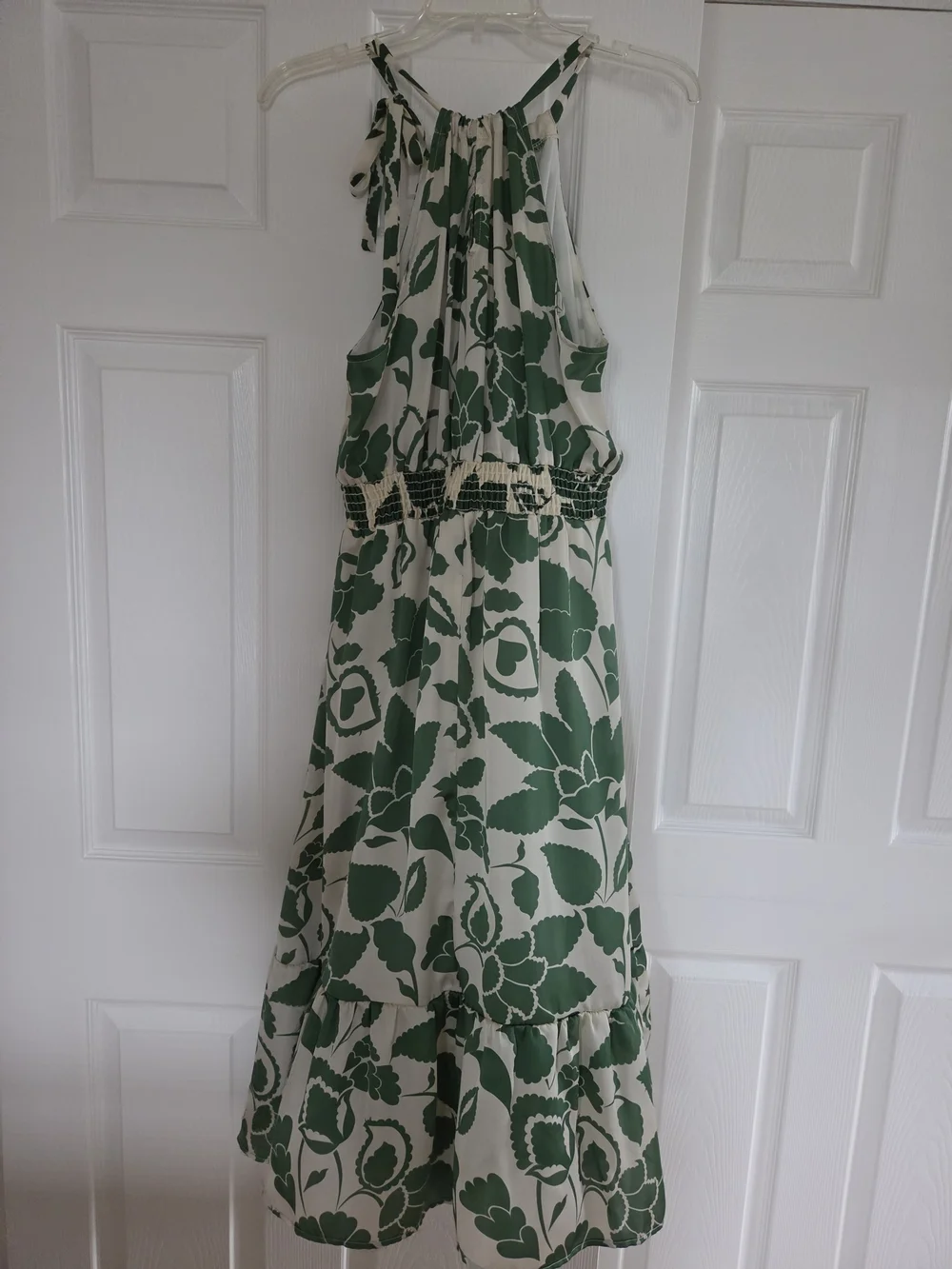 Gilli Cream Midi Dress with Green Floral Print (size L) - Picture 3 of 6